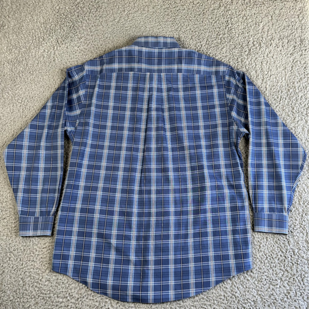 Brooks Brothers Madison Shirt Mens Large Blue Plaid Button Up Logo Preppy‎ - Picture 7 of 11